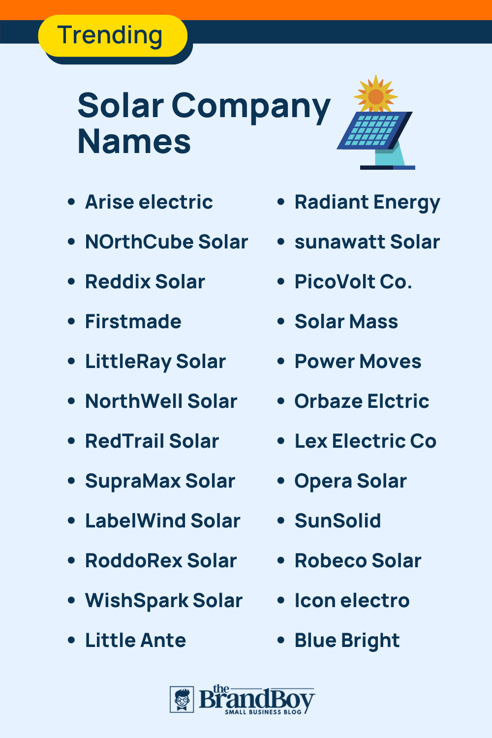 1550+ Solar Company Names Ideas (Examples + Generator)
