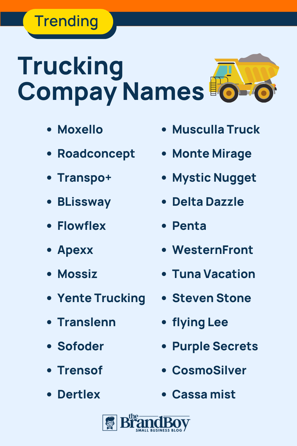 1200 Best Trucking Company Names TheBrandBoy