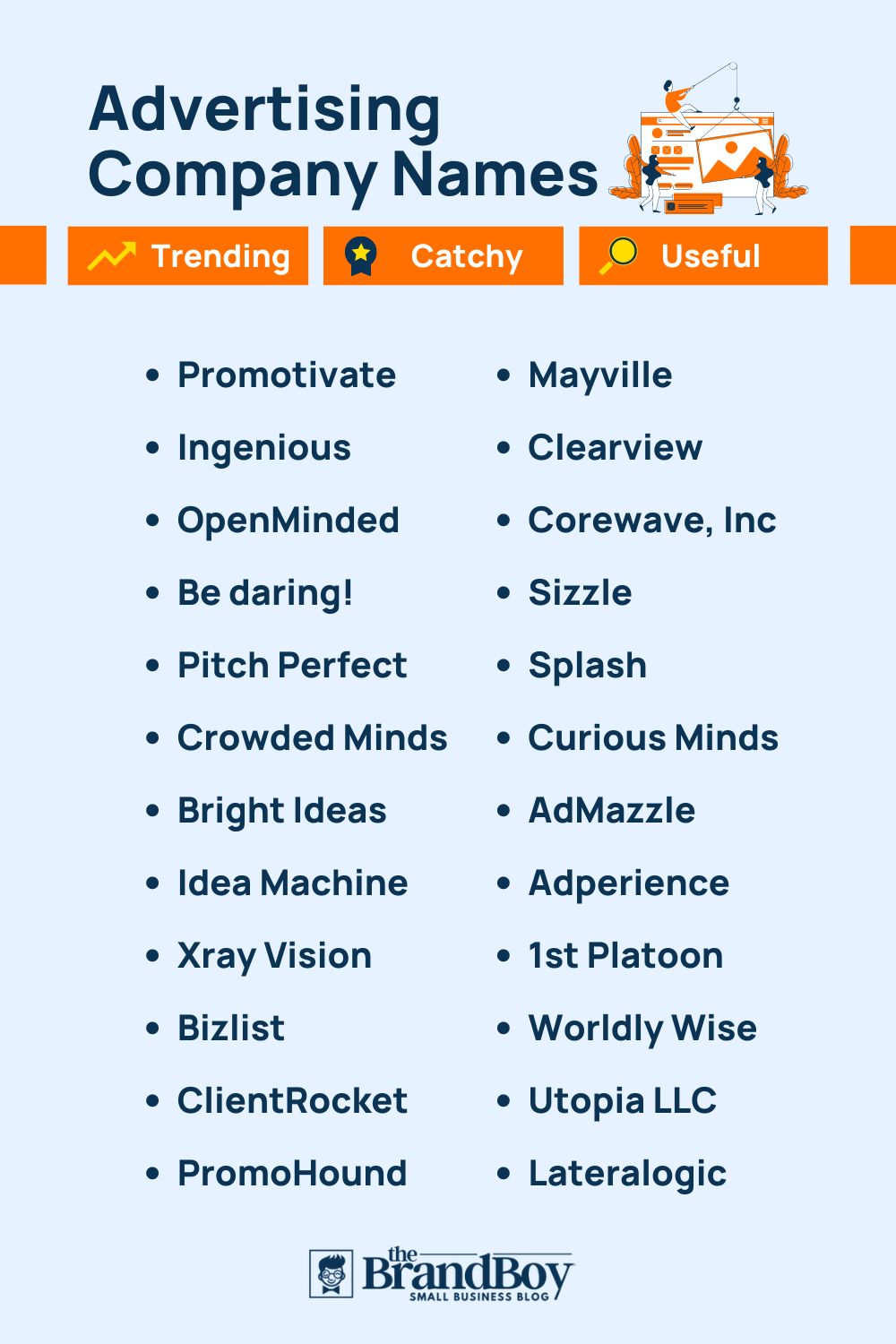 1650+ Advertising Company Names (Generator + Guide) ( Video + Infographic)
