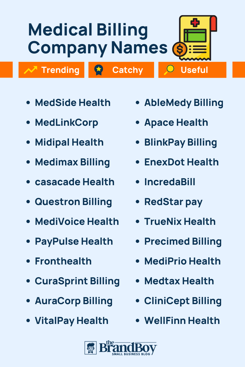 467-catchy-medical-billing-company-names-video-infographic