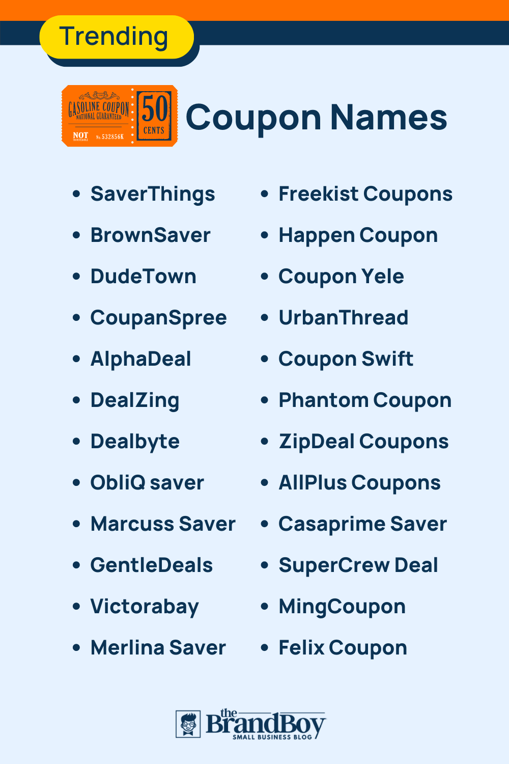 985 Catchy Coupon Names Ideas Generator BrandBoy