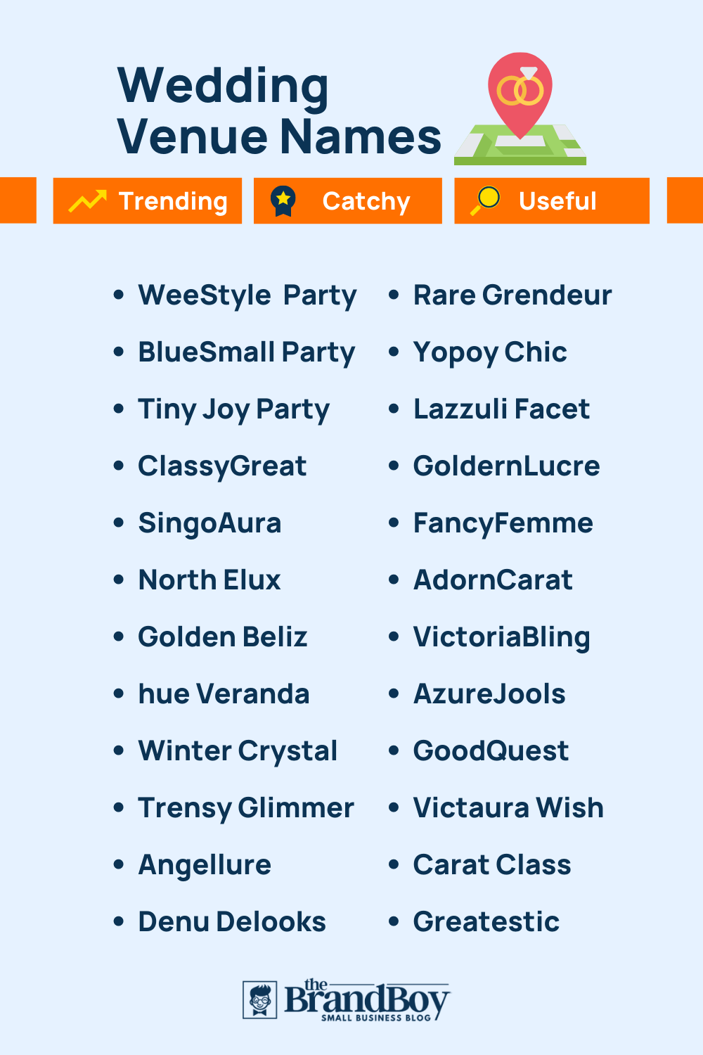 Venue names 618+ Catchy And Cool Names Small Business