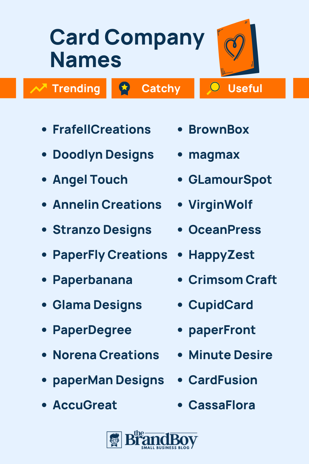 1071 Card Company Names Ideas Generator Video Infographic 
