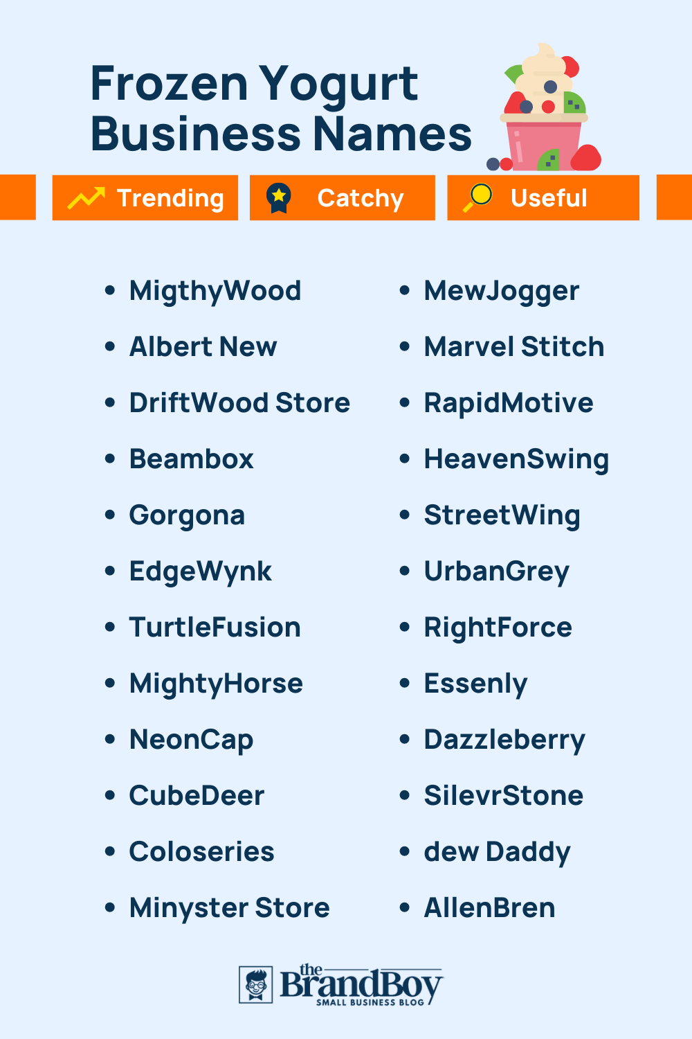 500+ Frozen Yogurt Store Names Ideas (Generator + Guide)