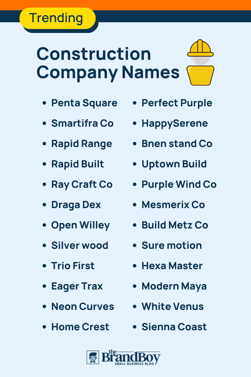 1450 Construction Company Names Ideas video Infographic 