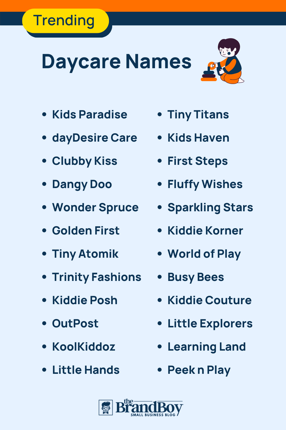 999 Brilliant Daycare Names With Generator Video Infographic