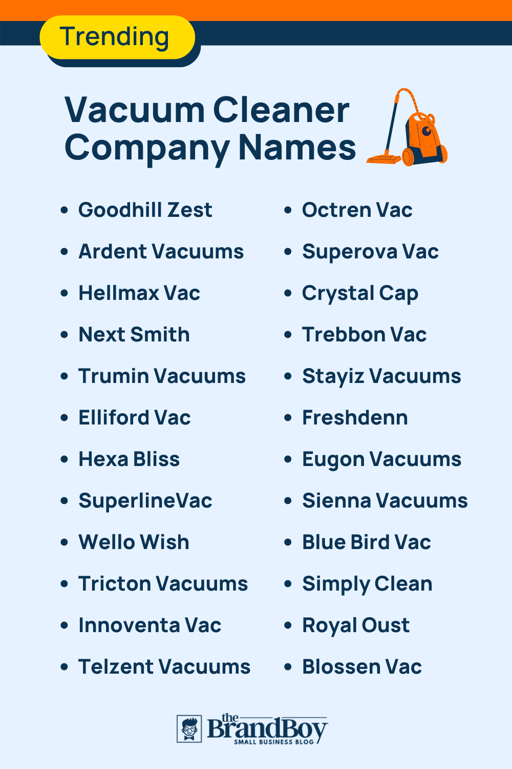476+ Best Vacuum Cleaner Company Names