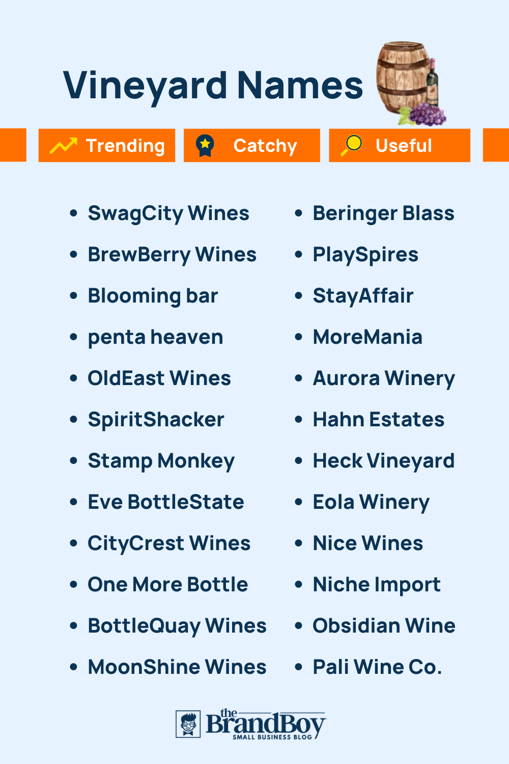 781+ Catchy Vineyard and Winery Names with Generator
