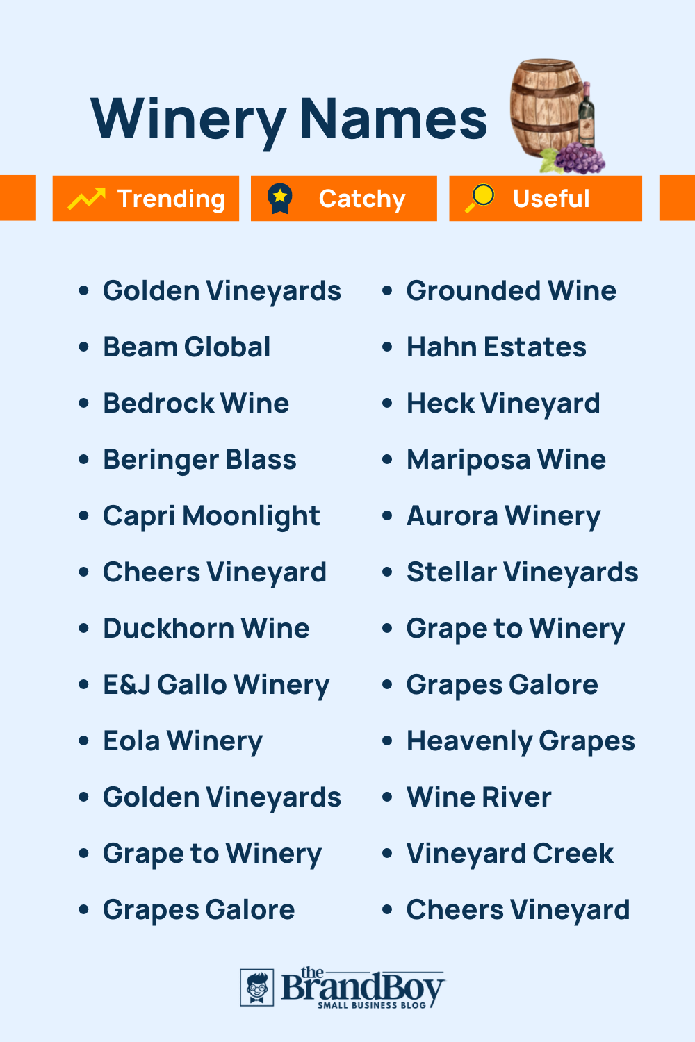 781+ Catchy Vineyard and Winery Names with Generator