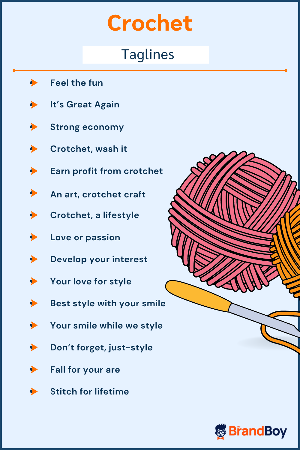 450+ Catchy Crochet Slogans And Taglines (Generator + Guide) BrandBoy