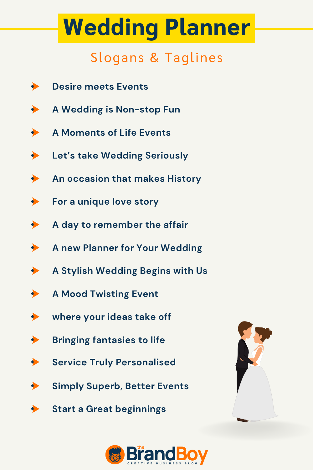 Wedding Planner Slogans And Taglines Generator Guide Brandbabe