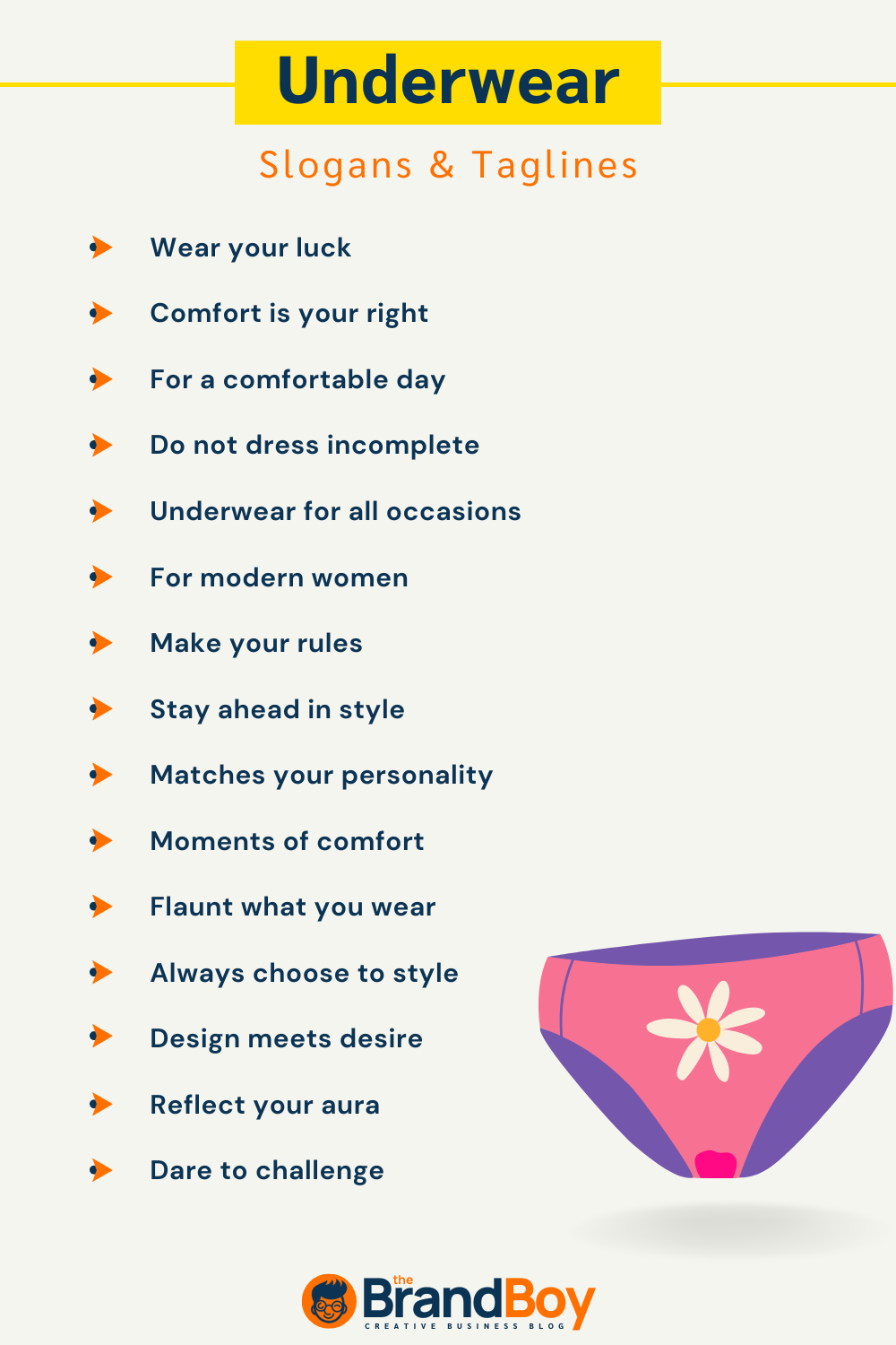 1055+ Underwear Slogans and Taglines (Generator + Guide) thebrandboy