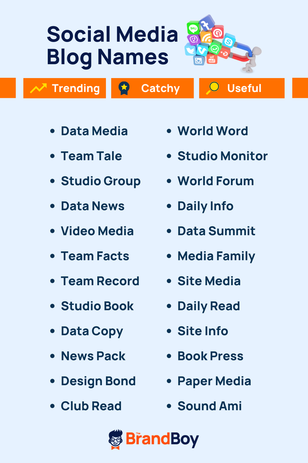 600+ Best Social Media Blogs and Pages Names thebrandboy