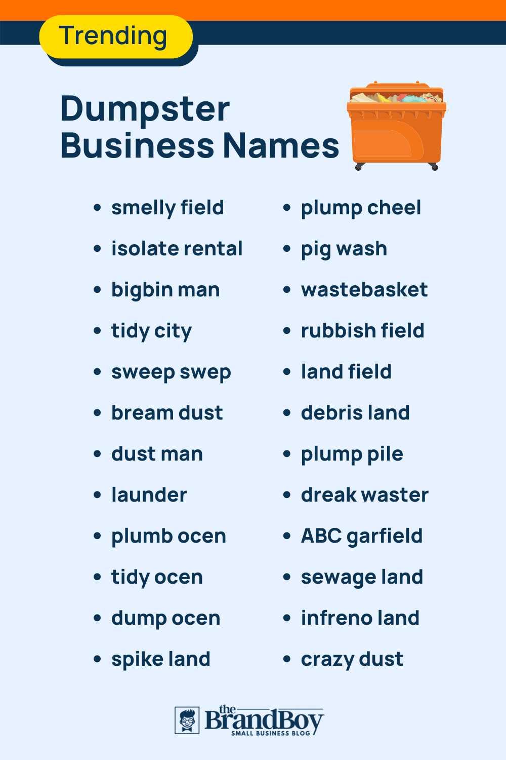 350+ Best Dumpster Business Names Ideas And Domains (Generator + Guide