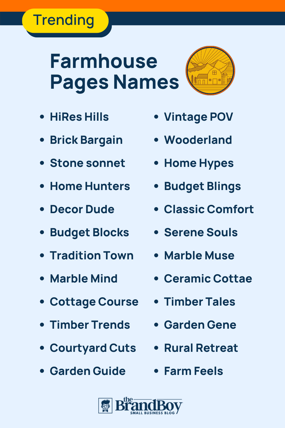 668+ Best Farmhouse Blog Names BrandBoy