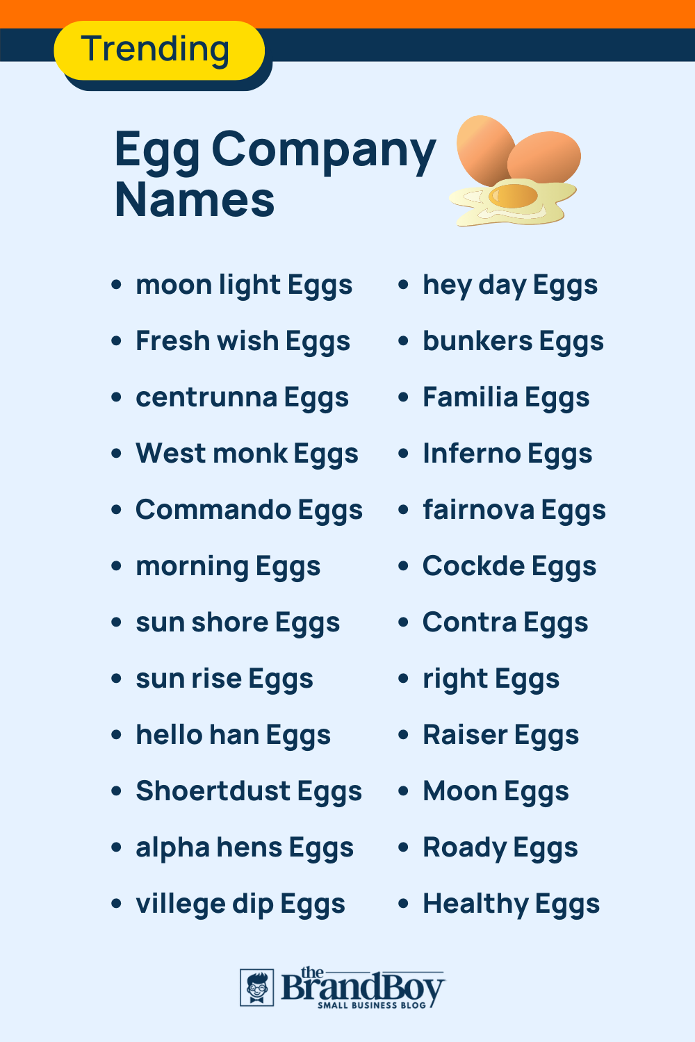 439+ Egg Company Names Ideas And Domains (Generator + Guide