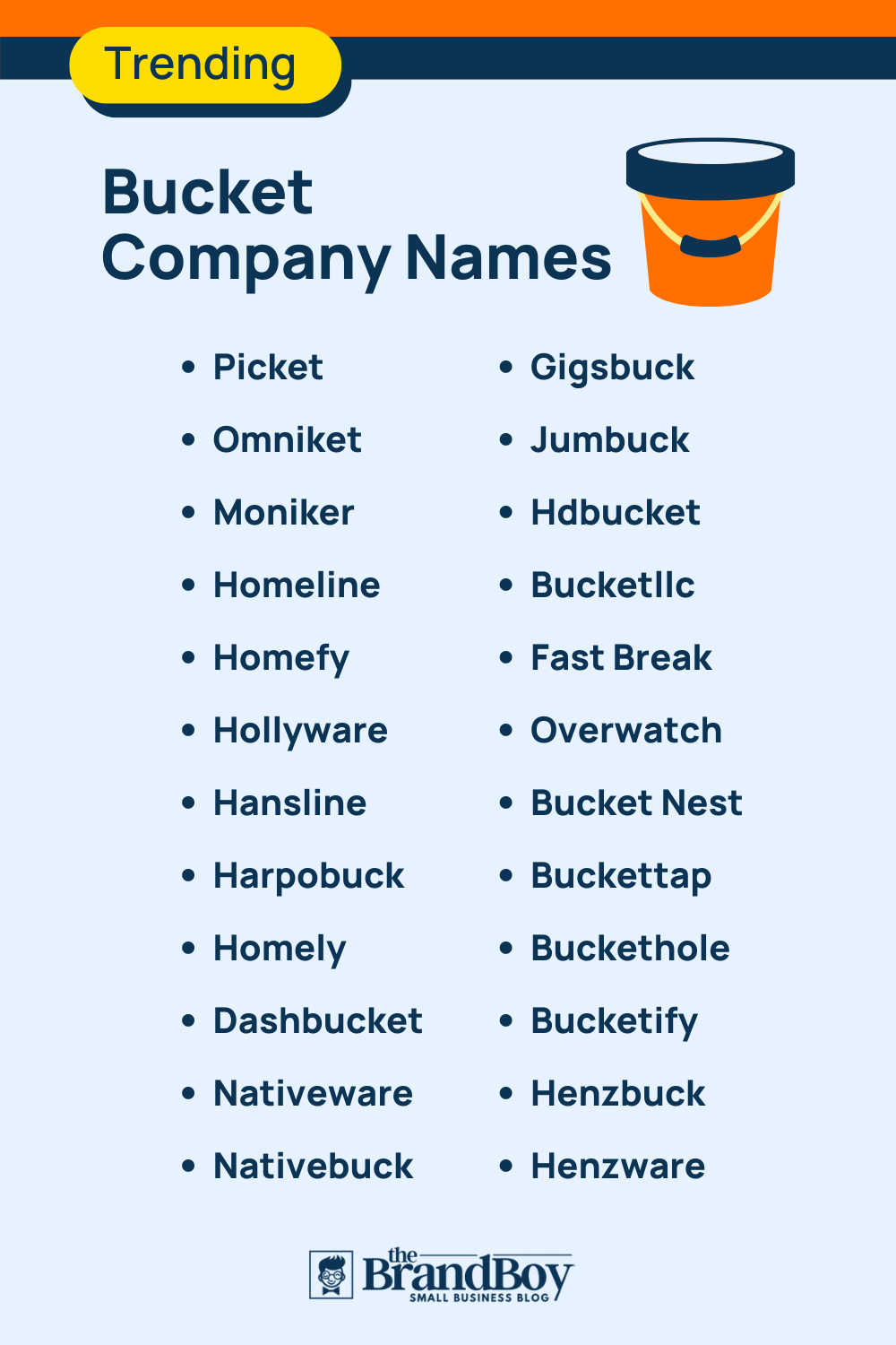 522+ Best Bucket Company Names Ideas And Domains (Generator + Guide