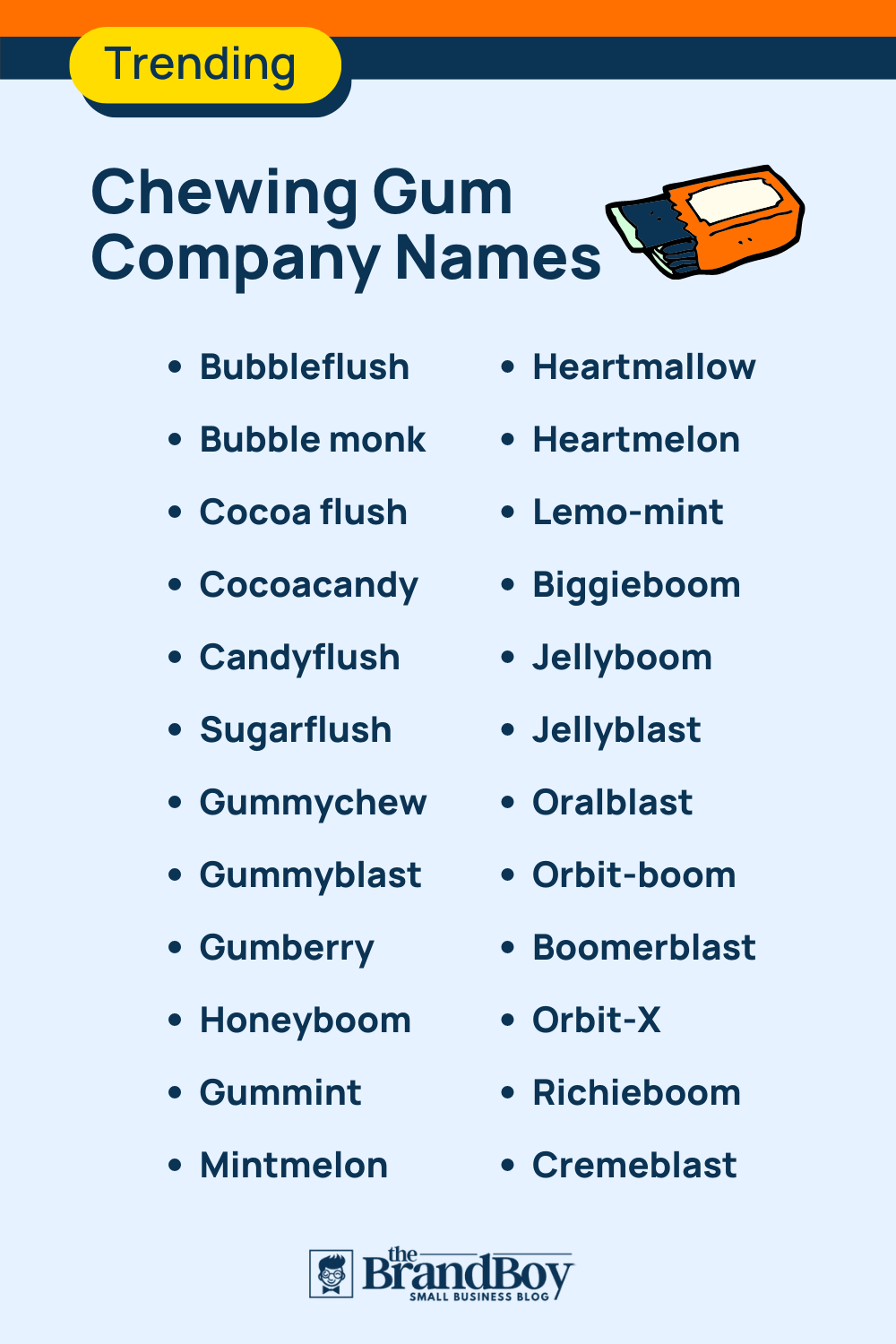 1250+ Chewing Gum Company Names (Generator + Guide)