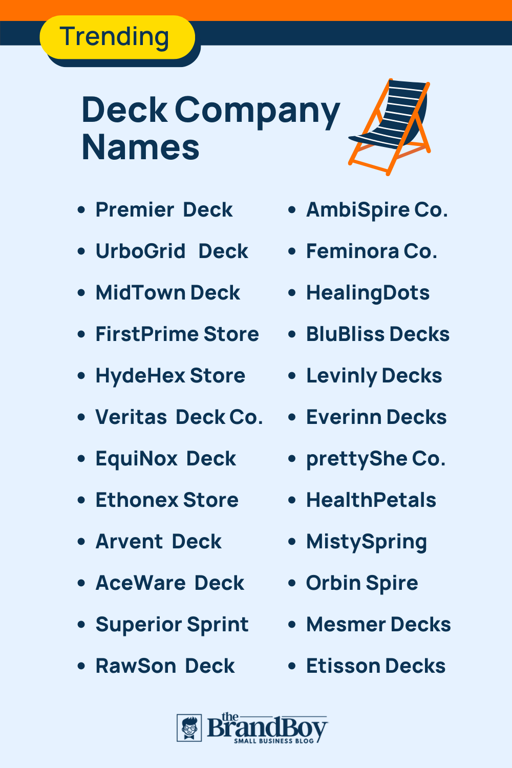 655+ Best Deck Company Names Ideas And Domains (Generator + Guide
