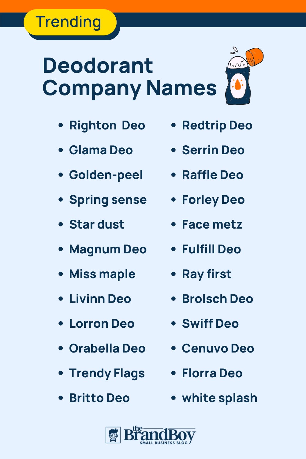 695+ Deodorant Company Names Ideas And Domains (Generator + Guide