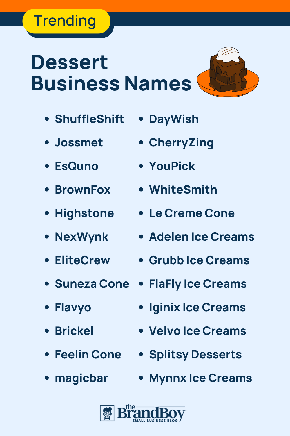 2200 Dessert Business Names Ideas Examples Generator TheBrandBoy