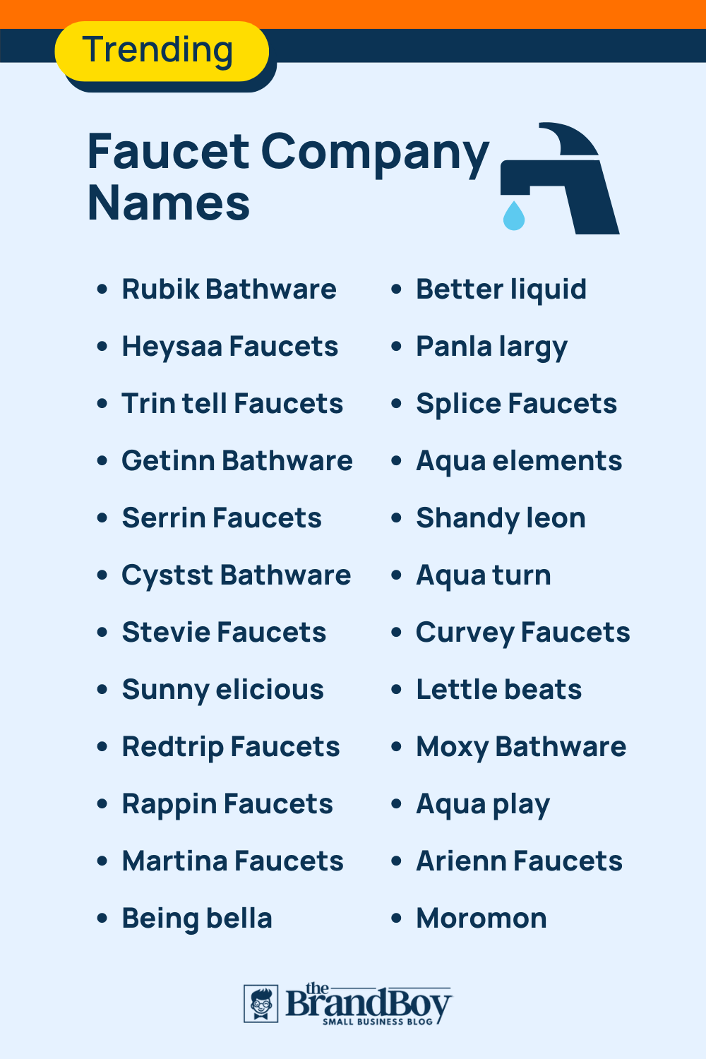 1050+ Best Faucet Company Names Ideas (Generator + Guide) BrandBoy