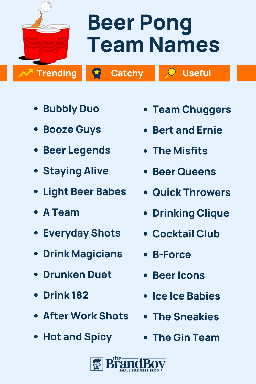 Beer Pong Team Names 600 Catchy And Cool Names BrandBoy