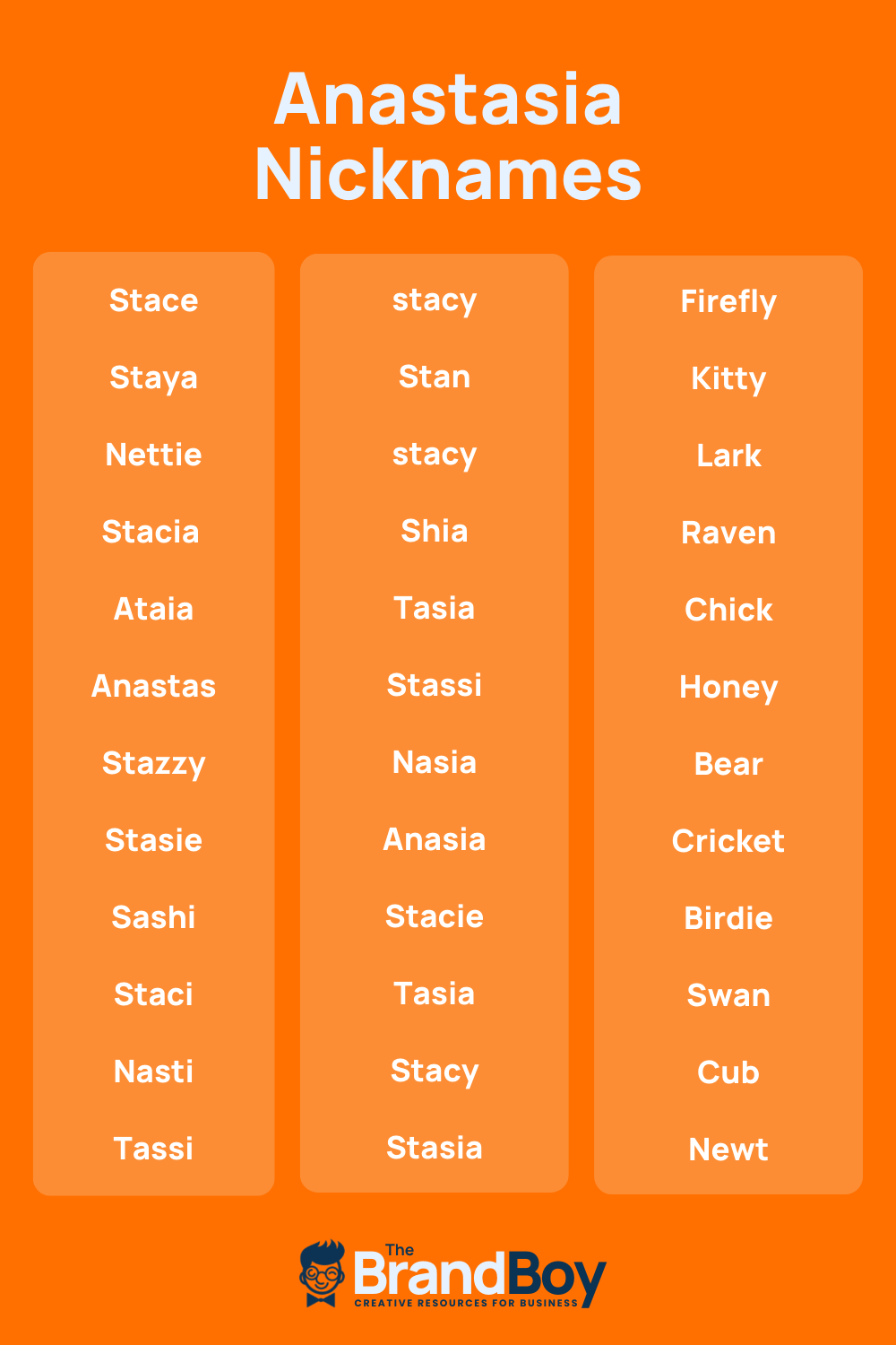 Anastasia Nicknames 626 Cool And Catchy Nicknames BrandBoy