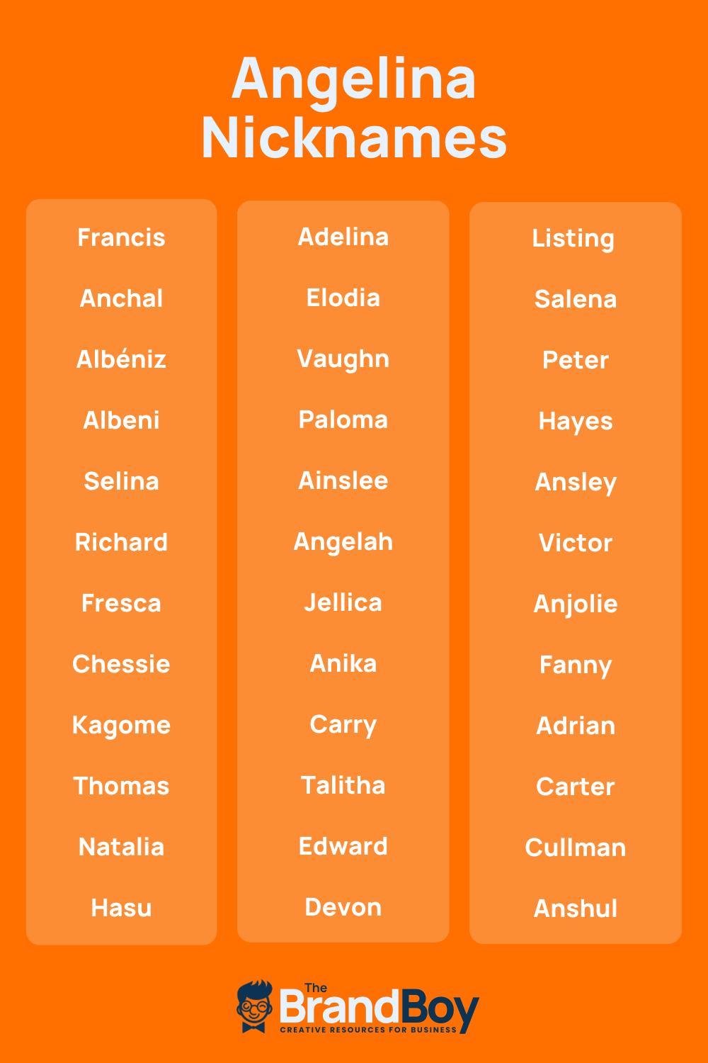 Angelina Nicknames 662 Cool And Catchy Nicknames BrandBoy