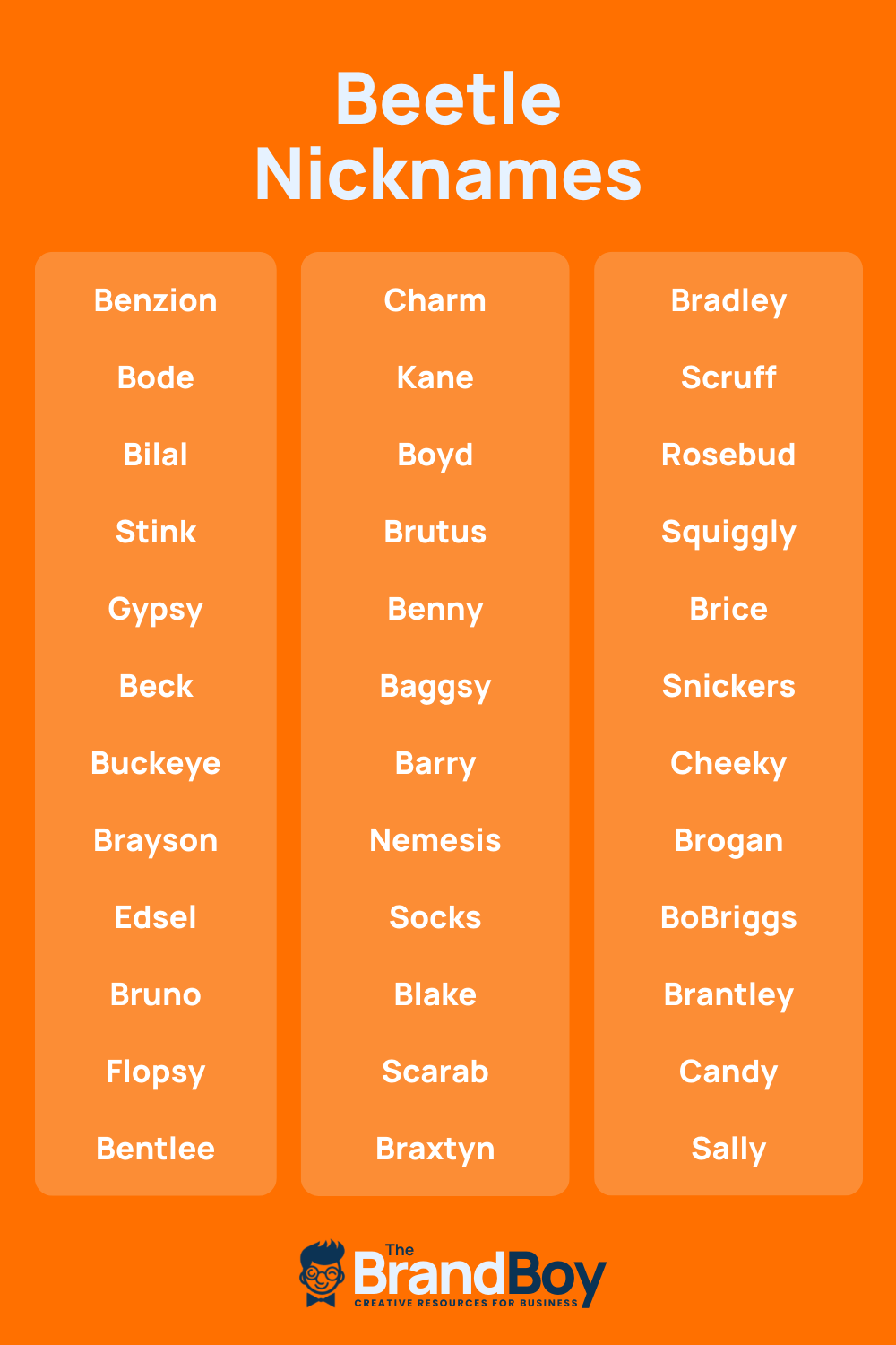 400 Beetle Nicknames With Generator BrandBoy