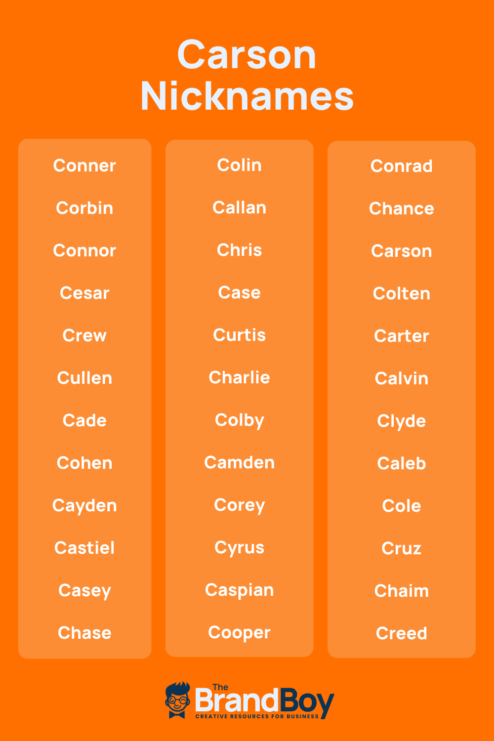 Carson Nicknames 600 Cool And Catchy Names BrandBoy