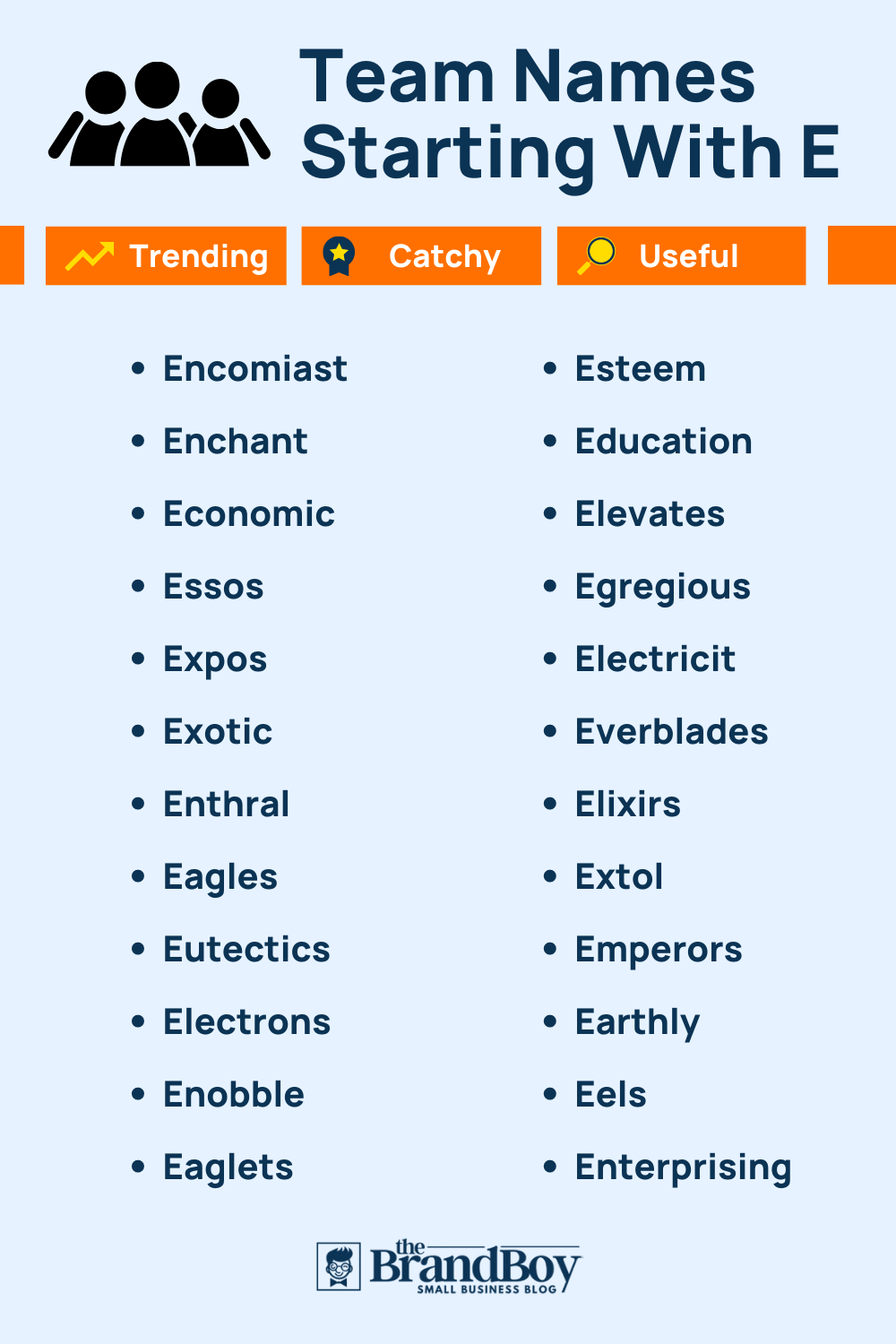 600+ Cool Team Names Starting With E (Generator) BrandBoy