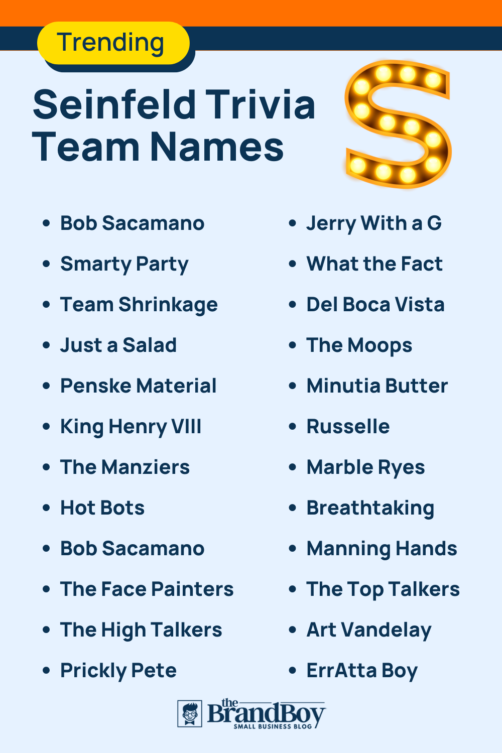 600+ Cool Seinfeld Trivia Team Names Ideas - BrandBoy