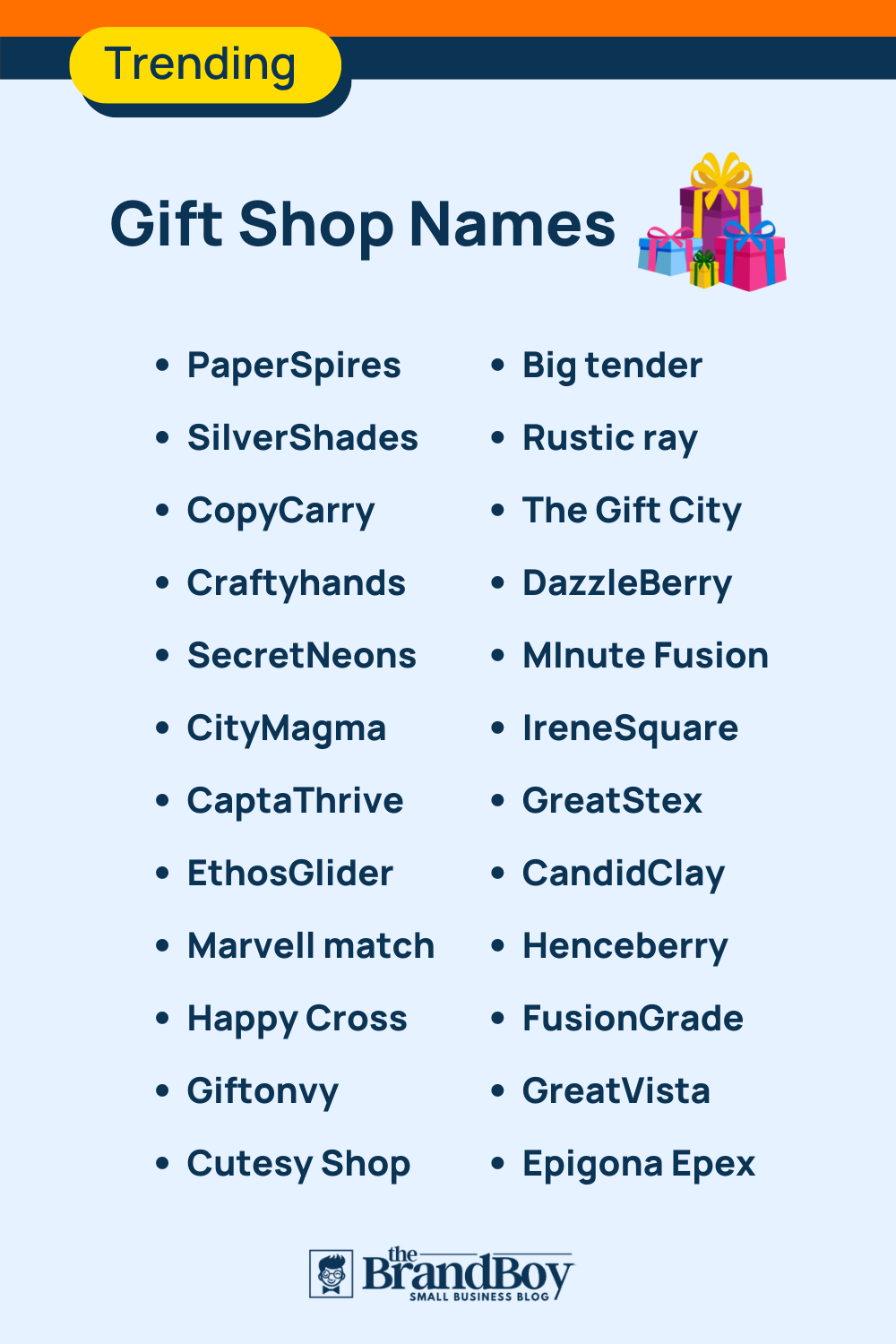 1090+ Gift Shop Name Ideas, Suggestions & Domain Names! (Video+Infographic)