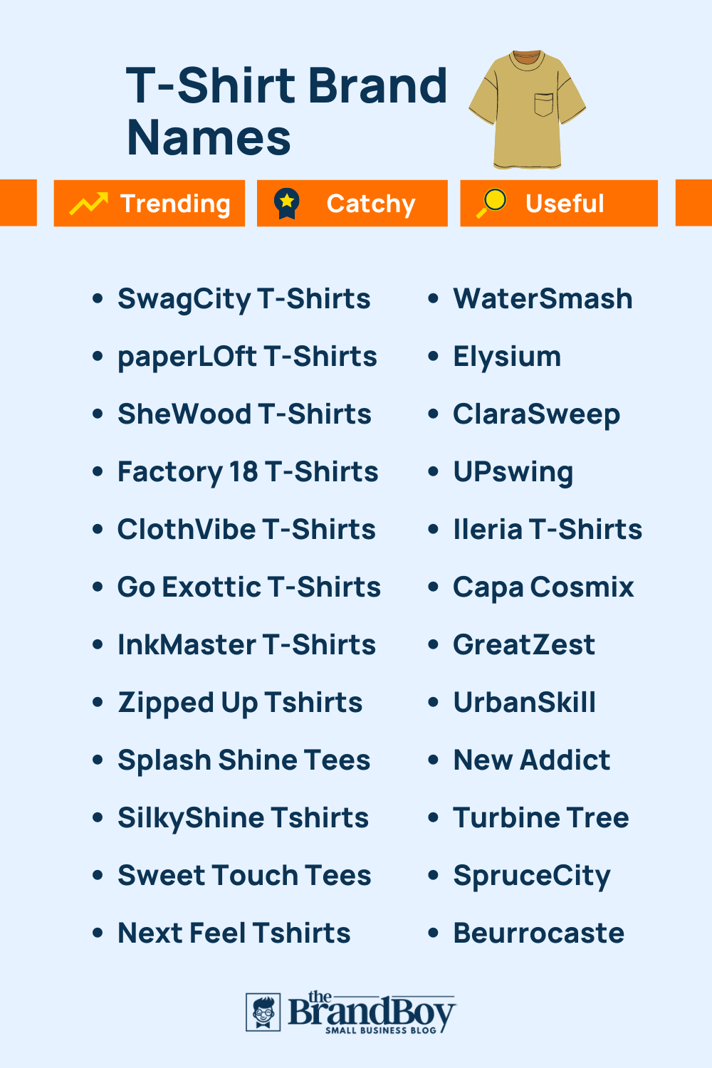 568+ Catchy TShirt Company Names & Ideas ( Video + Infographic)