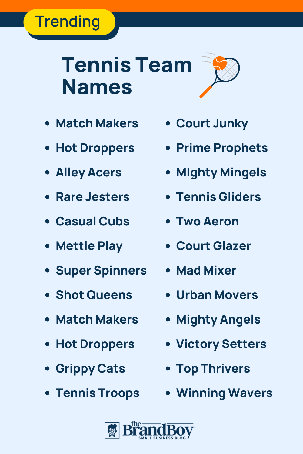 700 Cool Tennis Team Names Ideas