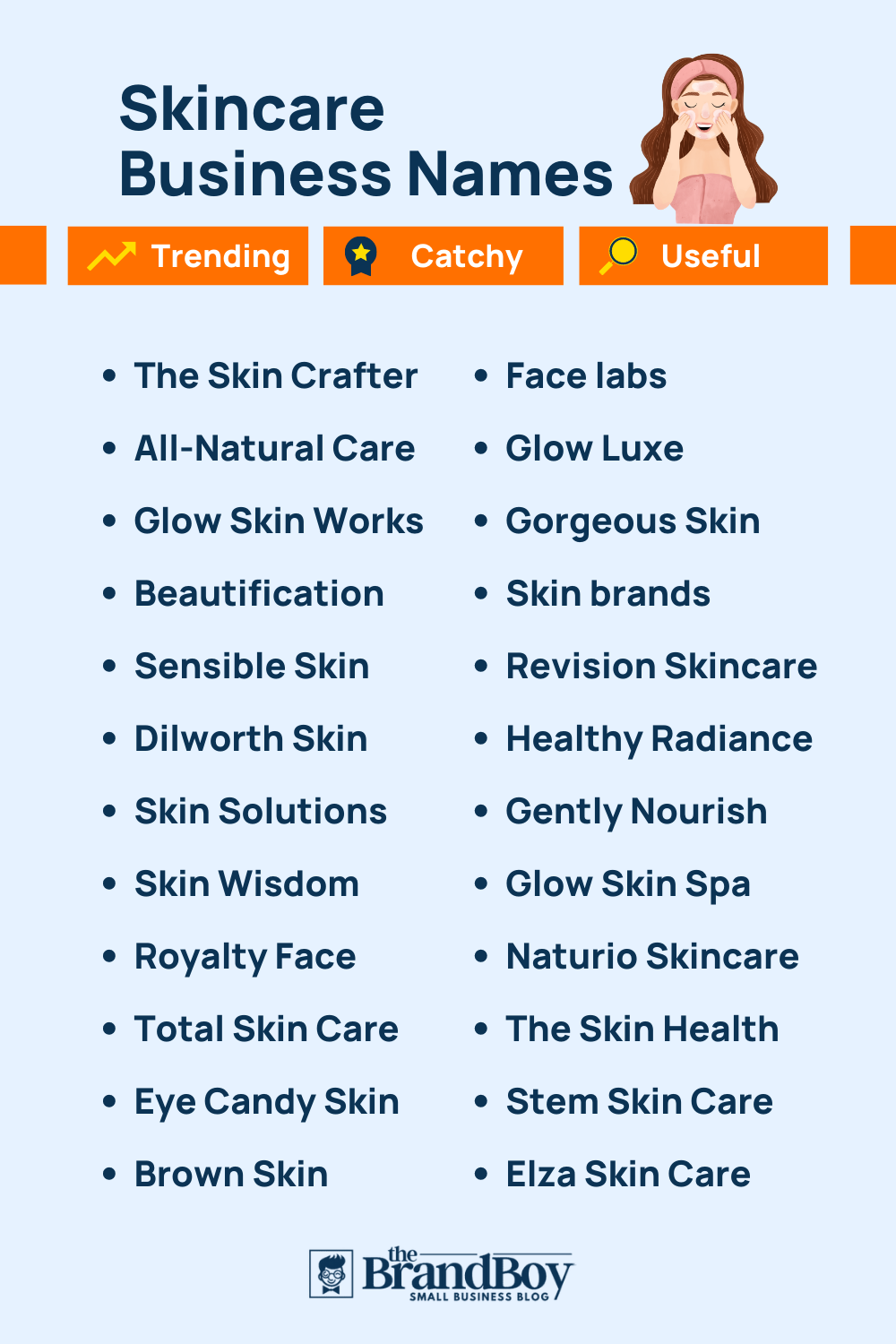 597 Creative Skincare Shop Names Video Infographic