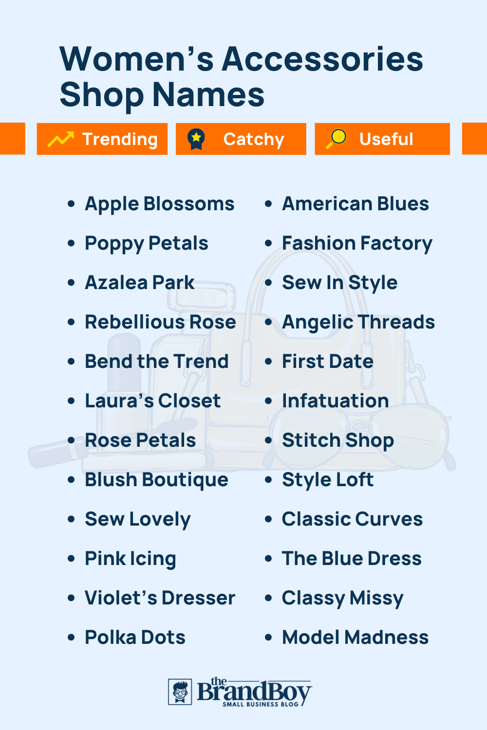 1105+ Fashion Accessories Company Business Names+ Ideas (Generator + Guide)