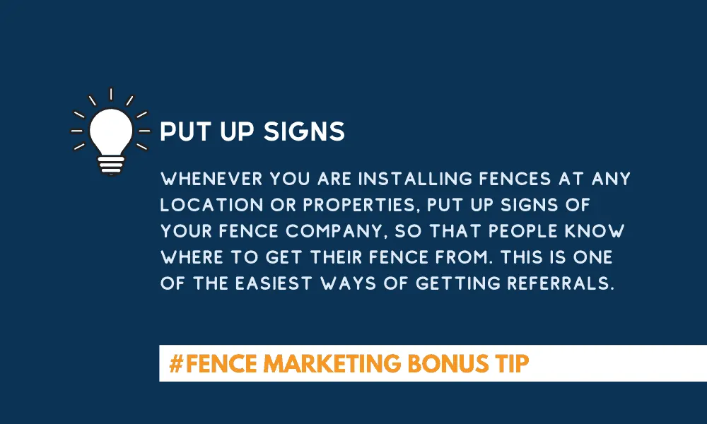 creative fence marketing tips