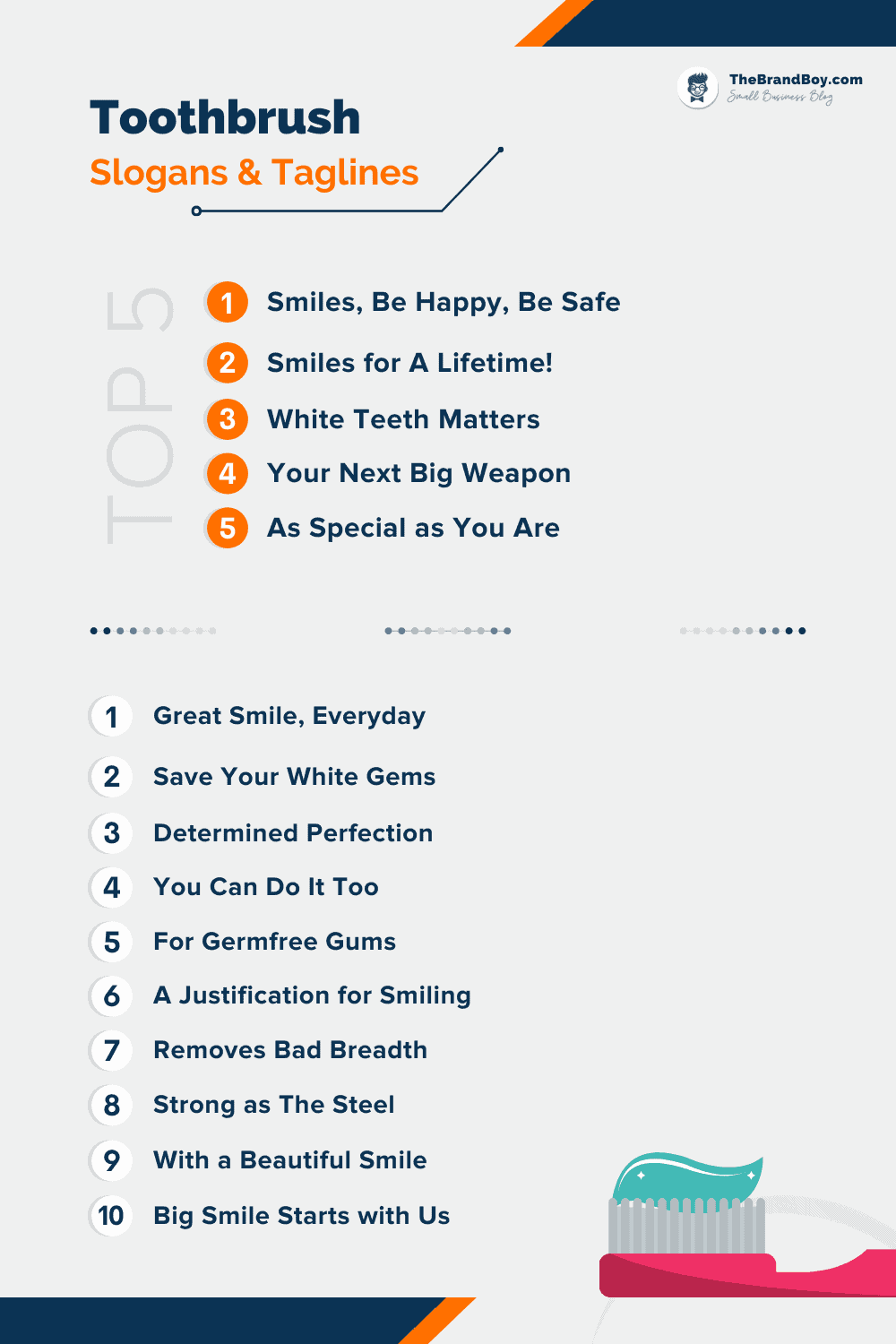 744+ Catchy Toothbrush Slogans And Sayings (Generator) - TheBrandBoy.com