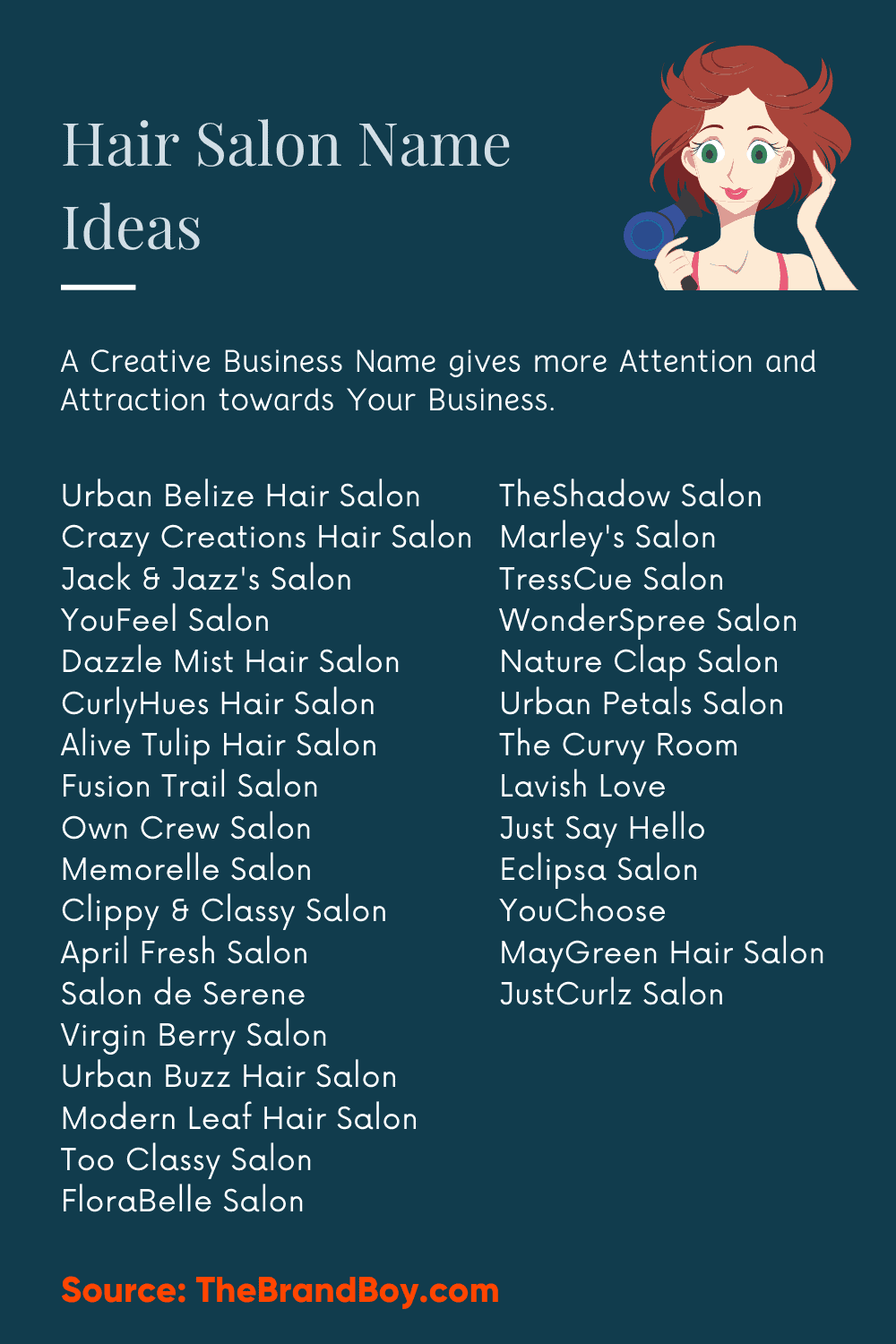 Hair Salon Name Ideas Infographic 