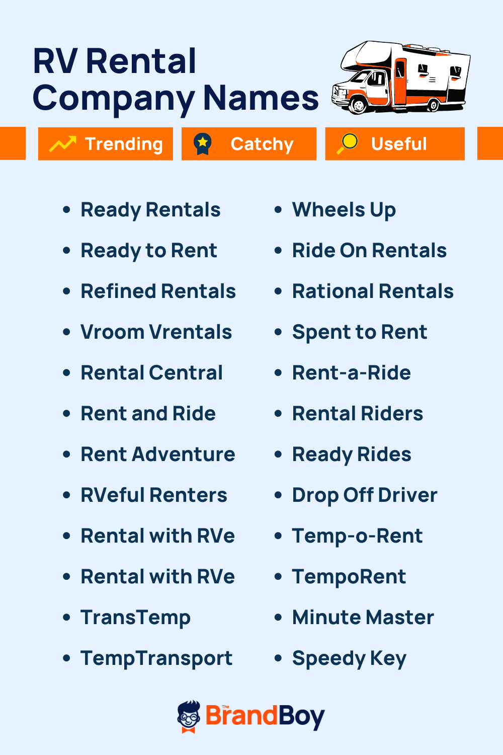 490+ RV Rental Business Name Ideas And Domains (Generator + Guide)