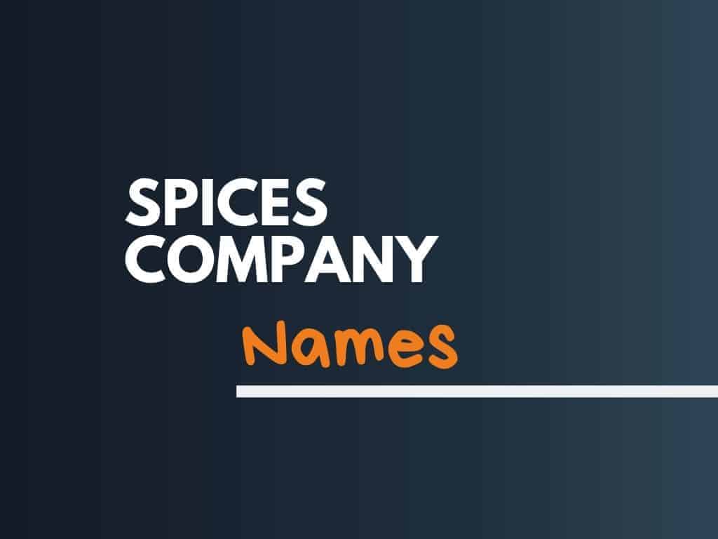 478 Catchy Spices Company Name Ideas Thebrandboy Com