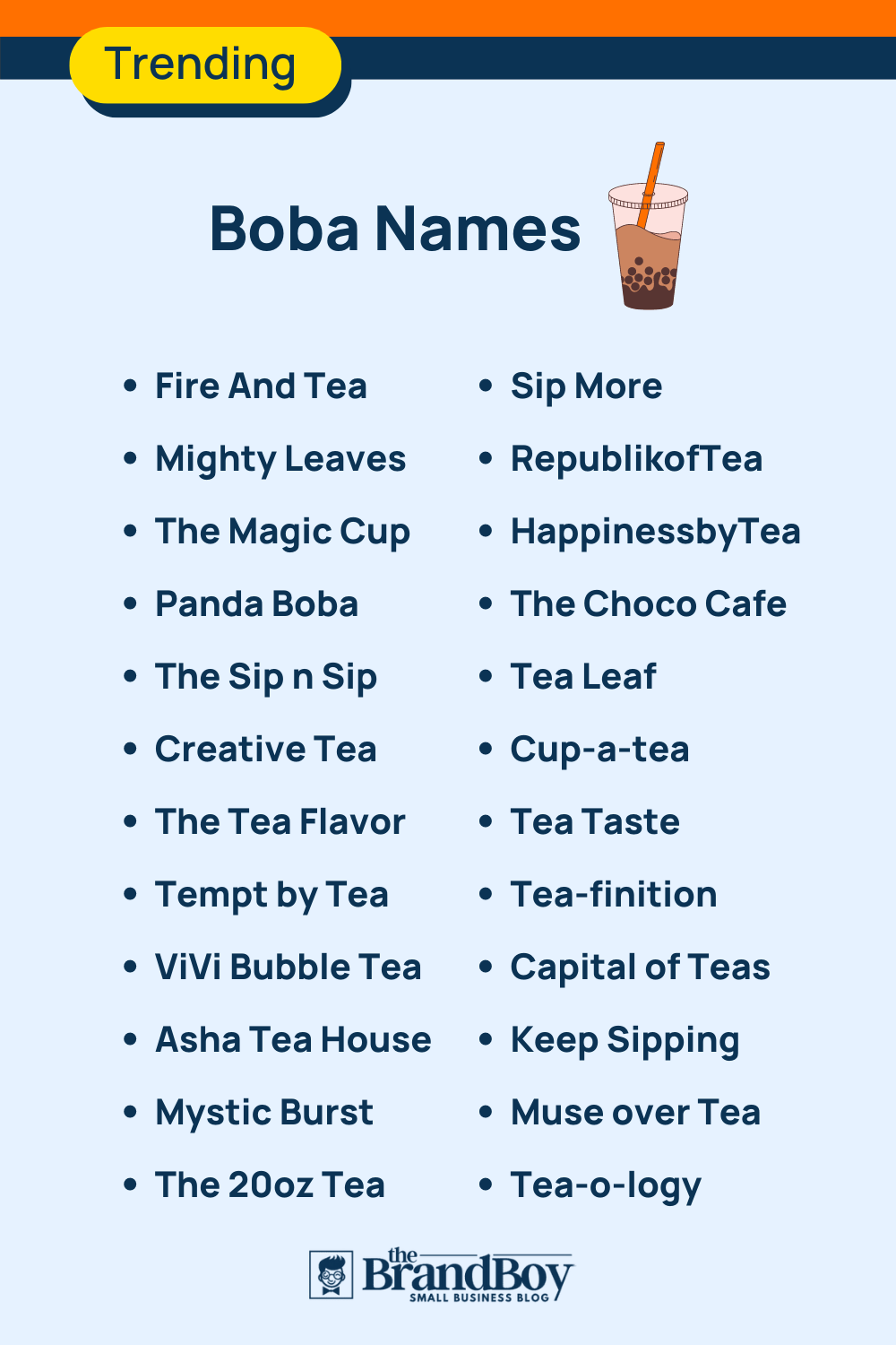 Boba names: 530+ Catchy And Cool Names - BrandBoy