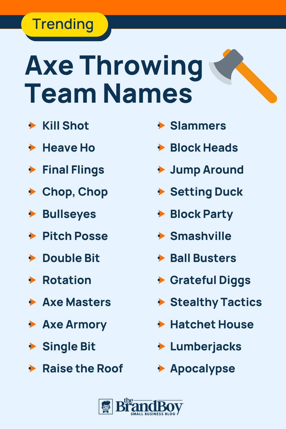 Good Axe Throwing Team Names - BEST GAMES WALKTHROUGH