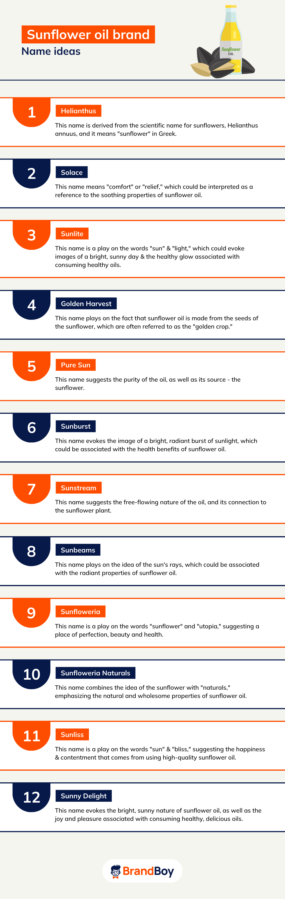 1005+ Sunflower Oil Brand Names Ideas, Suggestions And Domain Ideas TheBrandBoy