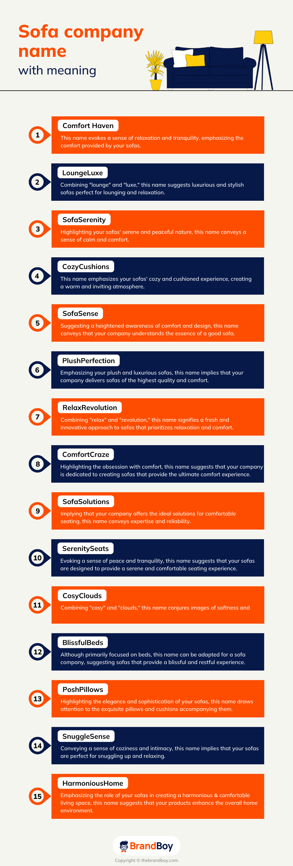 1070+ Sofa Company Names Ideas